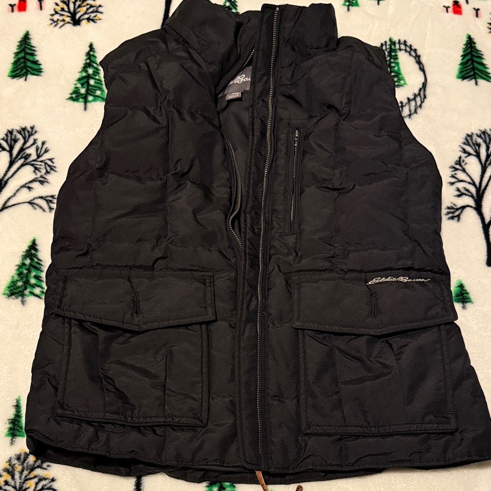 Eddie Bauer Black Quilted Vest petite small